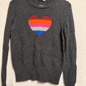 GAP Charcoal Sweater with Colorful Heart